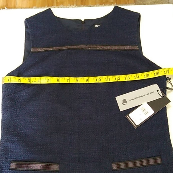 Karl Lagerfeld beautiful navy blue tweed dress - Picture 8 of 16